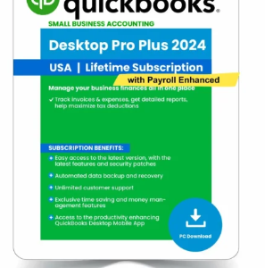 Intuit QuickBooks Desktop Pro Plus 2024 with Payroll Enhanced | US Version | Lifetime Activation