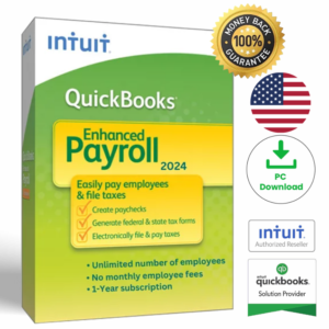 Intuit QuickBooks Enhanced Payroll 2024 I US Version I 1 YEAR Activation